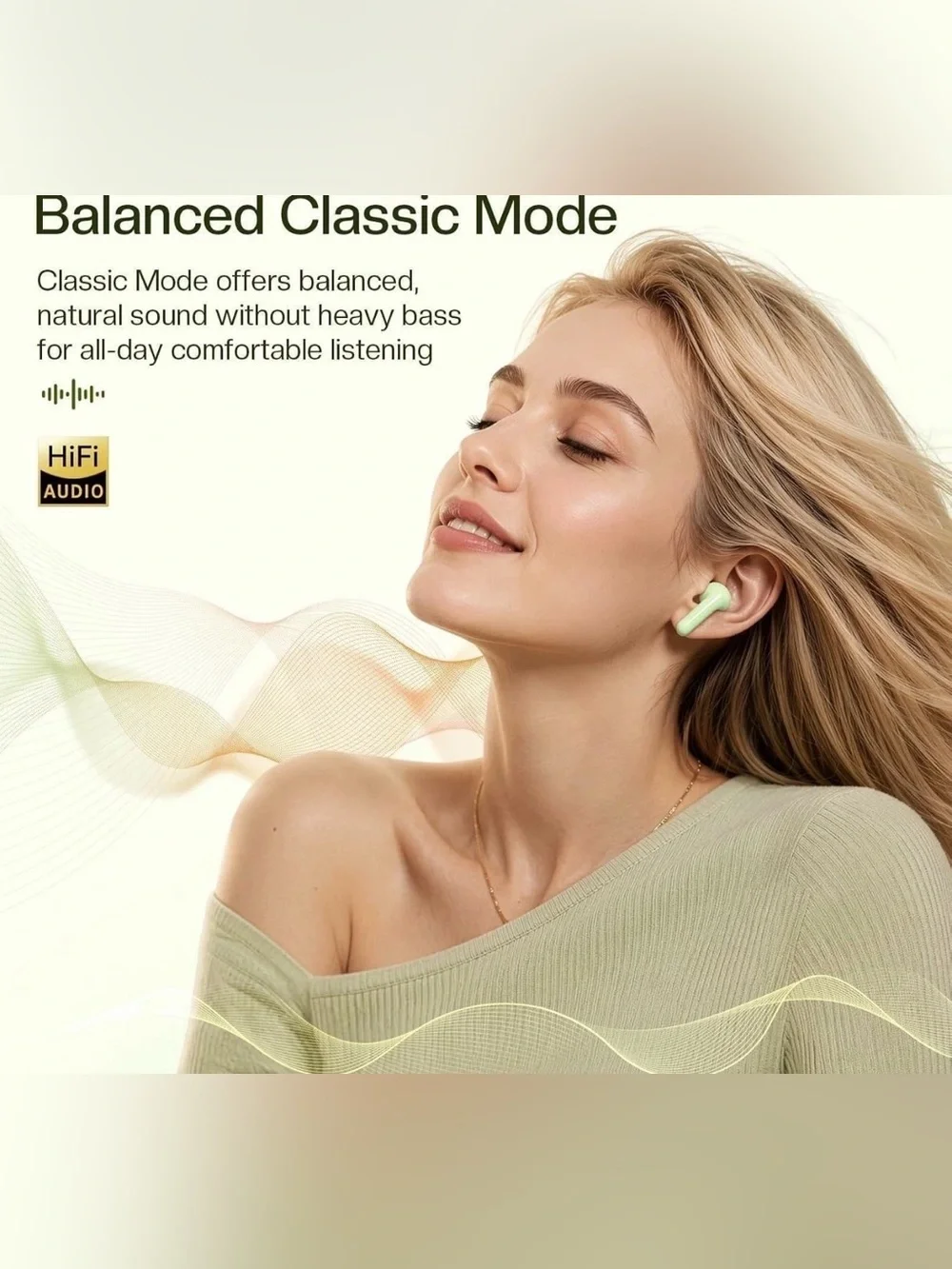 Wireless Earbuds with Charging Case - Light Green